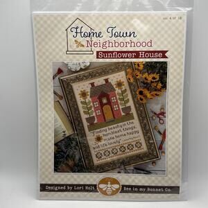Home Town Neighborhood Sunflower House Sampler Cross Stitch Pattern Lori Holt